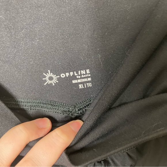 Aerie offline real me black crossover flowy stretch shorts womens XL - Picture 6 of 8
